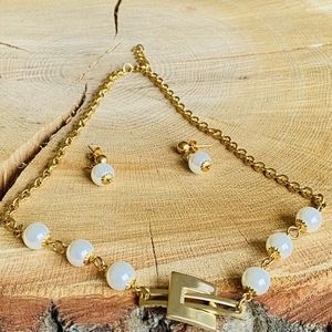 Chain set wiht stainless steel earrings